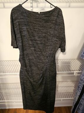 Maggy London Heathered Charcoal Midi Dress